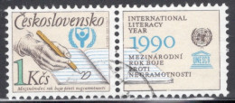 Czechoslovakia 1990 Single Stamp For  International Literacy Year In Fine Used - Gebraucht