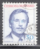 Czechoslovakia 1990 Single Stamp For President Vaclav Havel In Fine Used - Gebruikt