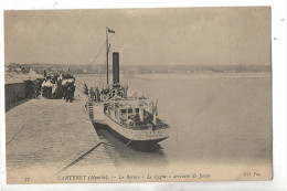 Carteret (50) : Le Bateau "Le Cygne" De Rouen Arrivant De Jersey En 1910 (animé) PF. - Carteret