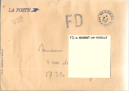 M126 - LETTRE DE OIGNIES DU 31/05/90 - MARQUE LINEAIRE OIGNIES 62-637 - FD (FAUSSE DESTINATION) DE NOVEANT DU 01/06/90 - Lettere In Franchigia Civile