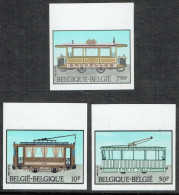 COB  2079/81 - ND - Bord De Feuille - Cote: 30,00 € - L'histoire Du Tram Et Du Trolley - 1983. - 1981-2000