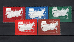 USSR Russia 1966 Space, Communist Party Set Of 5 MNH - Russia & USSR