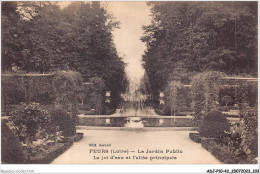 ADJP10-42-0859 - FEURS - Le Jardin Public - Le Jet D'eau Et L'allée Principale - Feurs