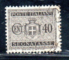 ITALY KINGDOM ITALIA REGNO LUOGOTENENZA 1945 TASSE DUE SEGNATASSE POSTAGE DUE RUOTA WHEEL CENT.40c USATO USED OBLITERE' - Postage Due