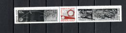 USSR Russia 1966 Space, Luna 9, Strip Of 3 MNH - Russia & USSR