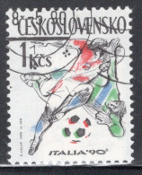 Czechoslovakia 1990 Single Stamp For Football World Cup - Italy In Fine Used - Gebruikt