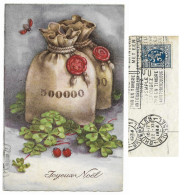 Joyeux Noël 500000, Jmport HWB SER 4808, Antituberculeux  Bruxelles 1934 Timbre 22-XII 50c_CPA-TTB - Banques