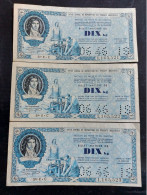 RARE.3.BILLETS.MATIERE DE DIX Kg.(SECTION PAPIER ET DU CARTON).SERIE-C - Bons & Nécessité