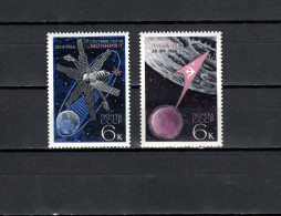 USSR Russia 1966 Space Achievement Set Of 2 MNH - Russia & USSR