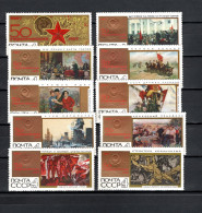 USSR Russia 1967 Space, October Revolution 50th Anniversary Set Of 10 MNH - UdSSR