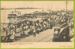 Af2399 - ECUADOR - Vintage Postcard -  Guayaquil - Mercado De Frutas - Ecuador