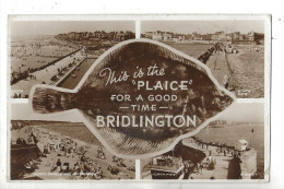 Bridlington (Royaume-Uni, Yorkshire) : 4 General Aerial Views And CU Of A Plaice Fish In 1956 (lively) PF. - Sonstige & Ohne Zuordnung