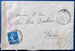 LETTRE De Constantinople Semeuse N°140 25c Bleu Oblitéré Dateur " TRESOR ET POSTES /* 509A * " Pour PARIS TTB - 1906-38 Semeuse Con Cameo