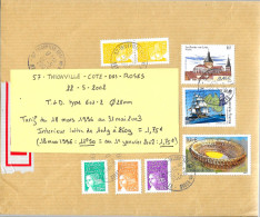 M119 - LETTRE DE THIONVILLE COTE DES ROSES DU 22/05/02 - FD (FAUSSE DIRECTION) DE AUGNY DU 23/05/02 - Storia Postale