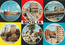 AD20 Sicilia - Messina Ragusa Siracusa Enna Catania Caltanissetta - Panorama Vedute Multipla / Non Viaggiata - Otros & Sin Clasificación