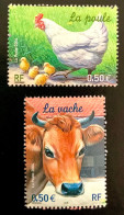 2004 FRANCE N 3663 / 3664 ANIMAUX DE LA FERME LA VACHE ET LA POULE - NEUF** - Ungebraucht