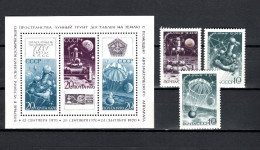 USSR Russia 1970 Space, Luna 16 Set Of 3 + S/s MNH - Russia & URSS