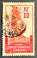 FRAGA0037U1 - Warrior - 10 C Used Stamp - Congo Français - Gabon - 1910 - Usati