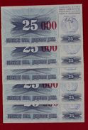 BOSNIA 5x 25.000 Dinara 24.12.1993 UNC Pick 54h   Hand Stamp Sarajevo - Bosnia Y Herzegovina