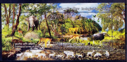 Tiger, Dear, Elephant, Peacock, Lion, Water Birds, Zoological Survey Of India 2015 MNH SS - Eléphants