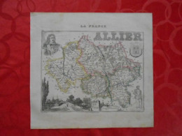 CARTE VUILLEMIN DEPARTEMENT DES BOUCHES DE L'ALLIER (03) - Cartes Géographiques