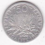 50 Centimes Semeuse 1904, En Argent - 50 Centimes