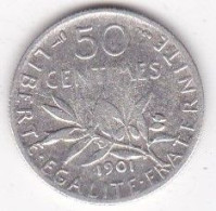 50 Centimes Semeuse 1901, En Argent - 50 Centimes