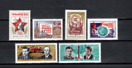 USSR Russia 1974 Space, Newspaper Red Star, Science Academy, Youth, Cosmonautic Day 6 Stamps MNH - Russie & URSS