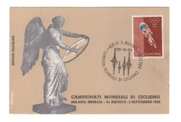 CAMPIONATI MONDIALI DI CICLISMO - MILANO BRESCIA 1962 - 5 - NON VIAGGIATA - Ciclismo