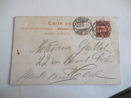 OBLITERATION LAME DE RASOIR ZURICH SUISSE 1903 - Cartas & Documentos
