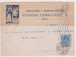 SEVILLA, 1913,  Pour Paris ( SN24/12/31.2) - Lettres & Documents