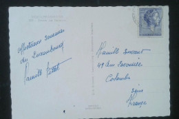 ► Luxembourg 1960 Grand Duchess Charlotte 1f - Used Sur Cpsm Mondorf Bassin Natation Pour La France - Briefe U. Dokumente