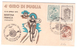 Busta - 4° GIRO DI PUGLIA 1975 - MARTINA FRANCA - TARANTO - NON VIAGGIATA - Ciclismo