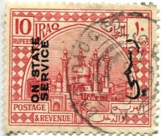 1924-25  Timbre De SERVICE  10 Rupees ON STATE SERVICE - Iraq