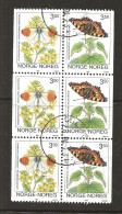 Norway 1993 Orange Tip (Anthocharis Cardamines). Small Tortoiseshell (Aglais Urtic, Mi 1114 X 1115  3 Pairs Cancelled(o) - Gebraucht