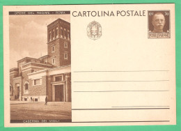 REGNO D'ITALIA 1932 CARTOLINA POSTALE VEIII OPERE DEL REGIME - ROMA CASERMA DEI VIGILI 30c Bruno (FILAGRANO C72-4) NUOVA - Stamped Stationery
