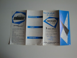 Automobilia Prospectus NECKAR Modèles Weinsberg,Jagst,Europa - Auto's