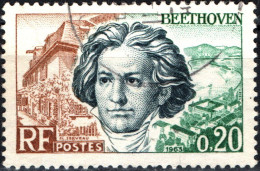 FRANCIA, FRANCE, BEETHOVEN, 20 C., 1963, FRANCOBOLLI USATI Yt:FR 1382, Mi:FR 1432, Scott:FR 1059 - Unused Stamps