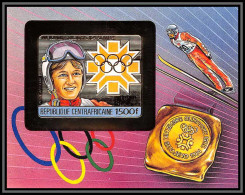 86055/ N°305 B Weissflog Sarajevo Jeux Olympiques Olympic Games 1984 Centrafricaine OR Gold ** MNH Non Dentelé Imperf - Invierno 1984: Sarajevo