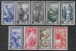 Italia Italy 1950 Lavoro Ruota 9val Sa N.634-635,537,639,641-642,645-646,649 Nuovi MH * - 1946-60: Nieuw/plakker