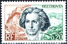 FRANCIA, FRANCE, BEETHOVEN, 20 C., 1963, FRANCOBOLLI NUOVI (MNH**) Yt:FR 1382, Mi:FR 1432, Scott:FR 1059 - Unused Stamps