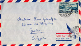 1953 SOMALIA ITALIANA , MOGADISCIO - GINEBRA , CORREO AÉREO , SOBRE CIRCULADO - Somalië