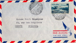 1953 SOMALIA ITALIANA , MOGADISCIO - GINEBRA , CORREO AÉREO , SOBRE CIRCULADO - Somalia