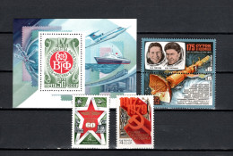 USSR Russia 1979 Space, Philately Congress, Saljut 6, Army, October Revolution 4 Stamps + S/s MNH - Rusia & URSS