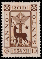 ITALY ITALIA EGEO 1935 ANNO SANTO 10 CENT. (Sass. 92) NUOVO MNH ** OFFERTA! - Egeo