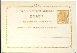 Brazil Mint Stationary 1887 - Postal Stationery