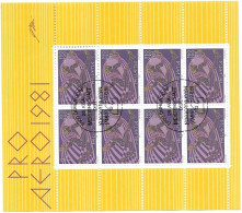 Switzerland Cancelled Pro Aero Sheet 1981 30 Euros - Used Stamps