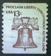 United States, Scott #1618, Used(o) Coil, 1975, Americana Series: Liberty Bell, 13¢, Brown - Used Stamps