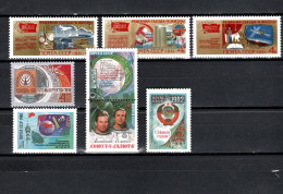 USSR Russia 1981 Space, Communist Party Congress, SWJAS '81, Ekran Satellite, Saljut 6, New Year 8 Stamps MNH - Russie & URSS