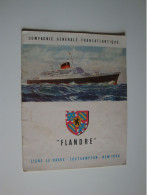 Navigation,Compagnie Générale Transatlantique Paquebot "Flandre" 1961 - Transportmiddelen